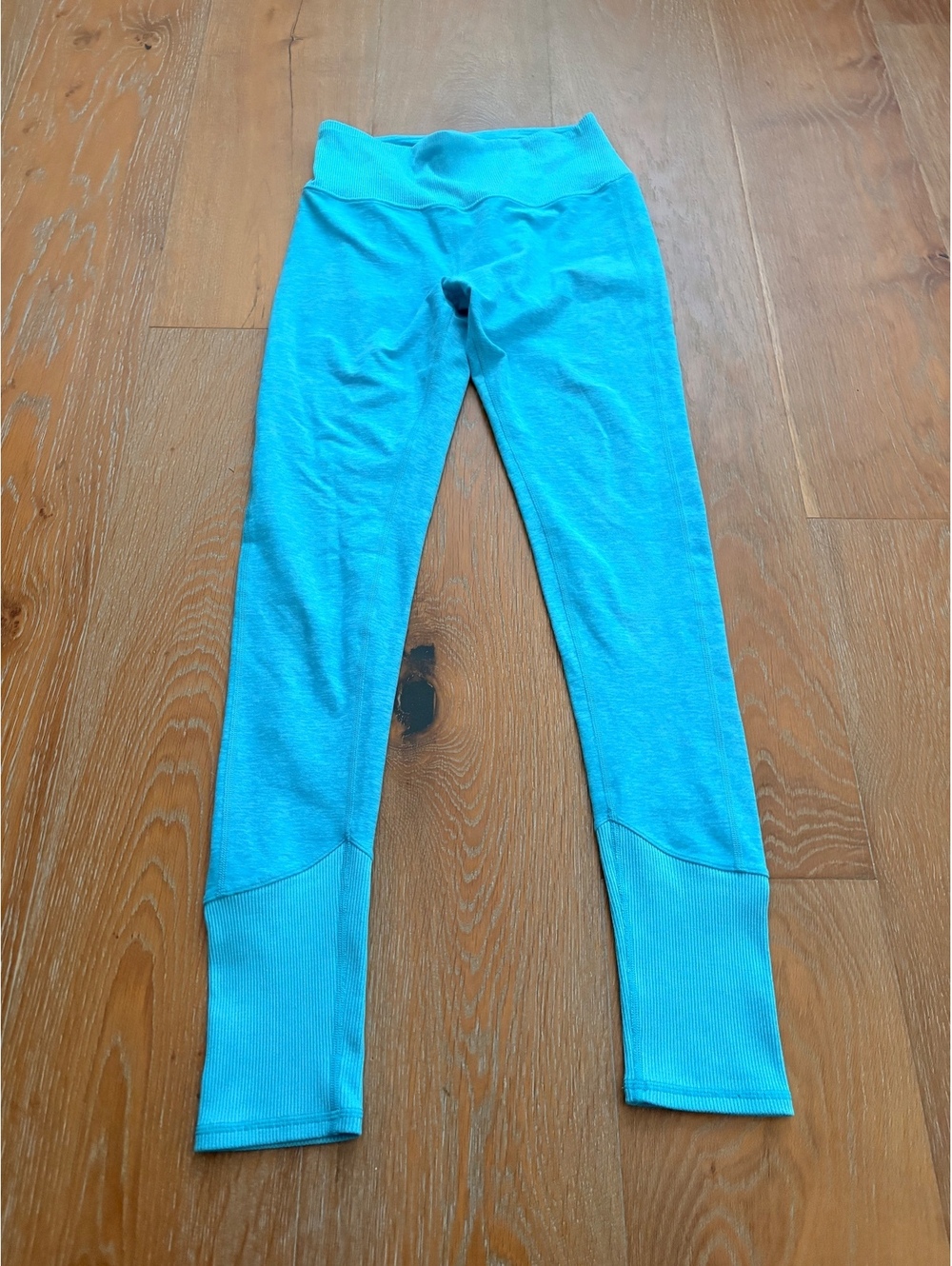 Alo Yoga Turquoise Ribbed Cuff Leggings S